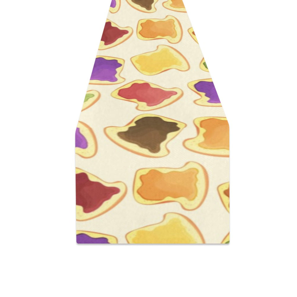 Bread Toast Pattern Print Design 02 Table Runner