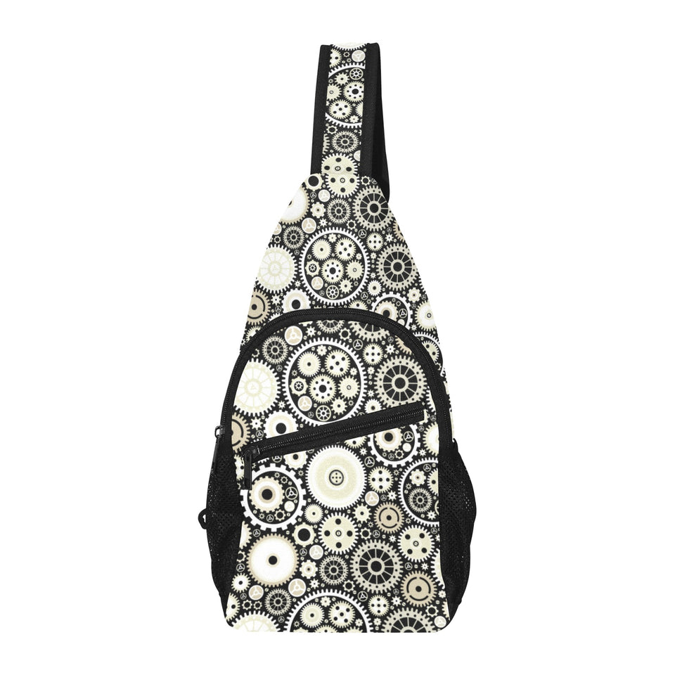 Gear Pattern Print Design 02 All Over Print Chest Bag