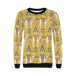 Camels ethnic motif pattern Women's Crew Neck Sweatshirt