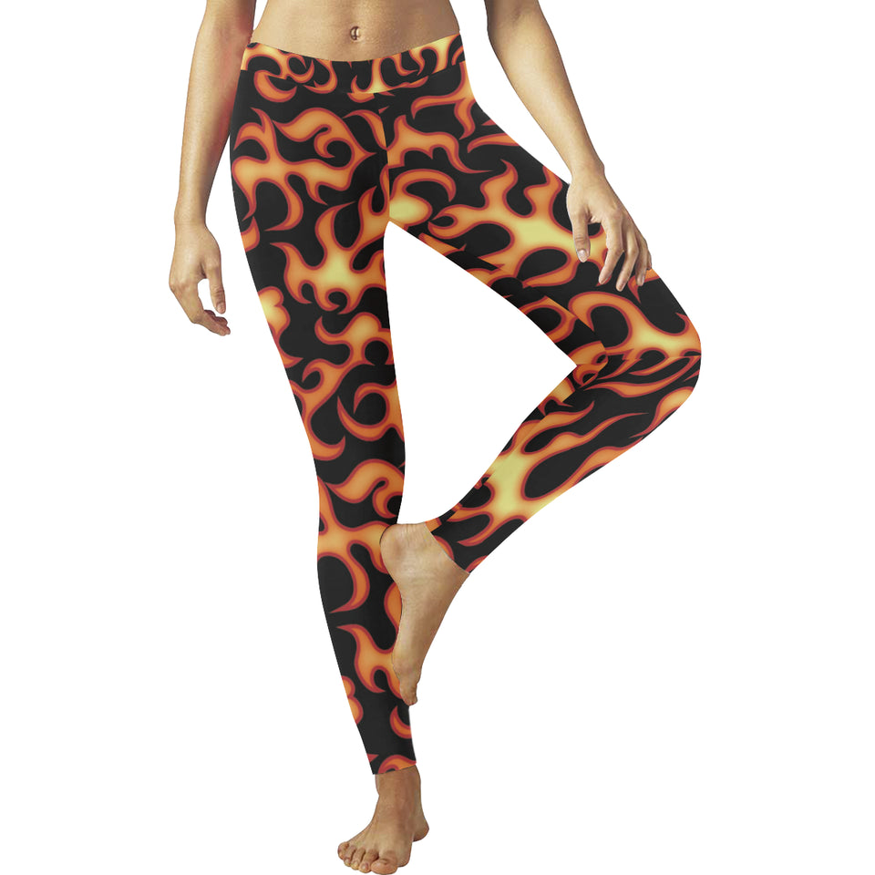 Fire flame dark pattern Women's Legging Fulfilled In US