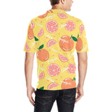 Grapefruit yellow background Men's All Over Print Polo Shirt