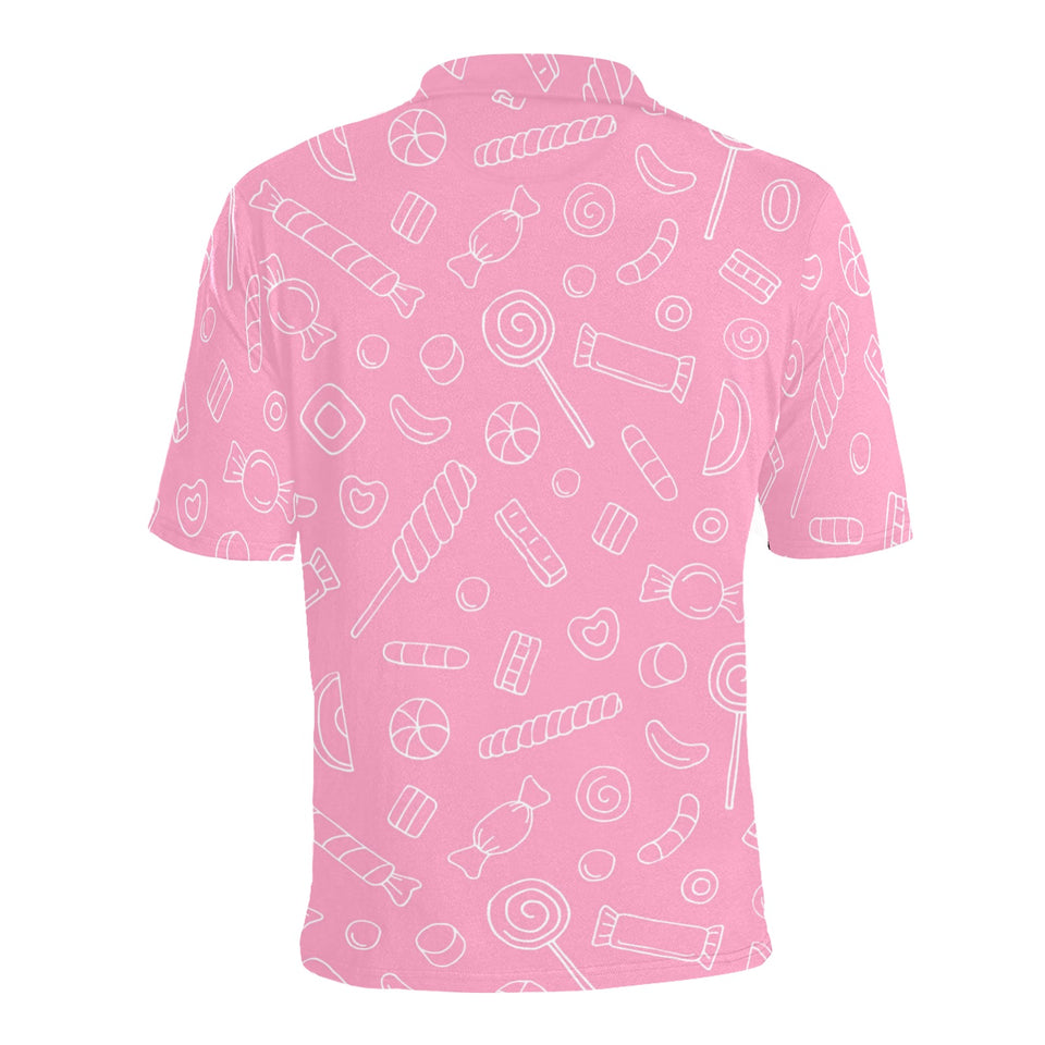 Sweet candy pink background Men's All Over Print Polo Shirt