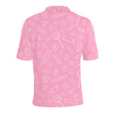 Sweet candy pink background Men's All Over Print Polo Shirt
