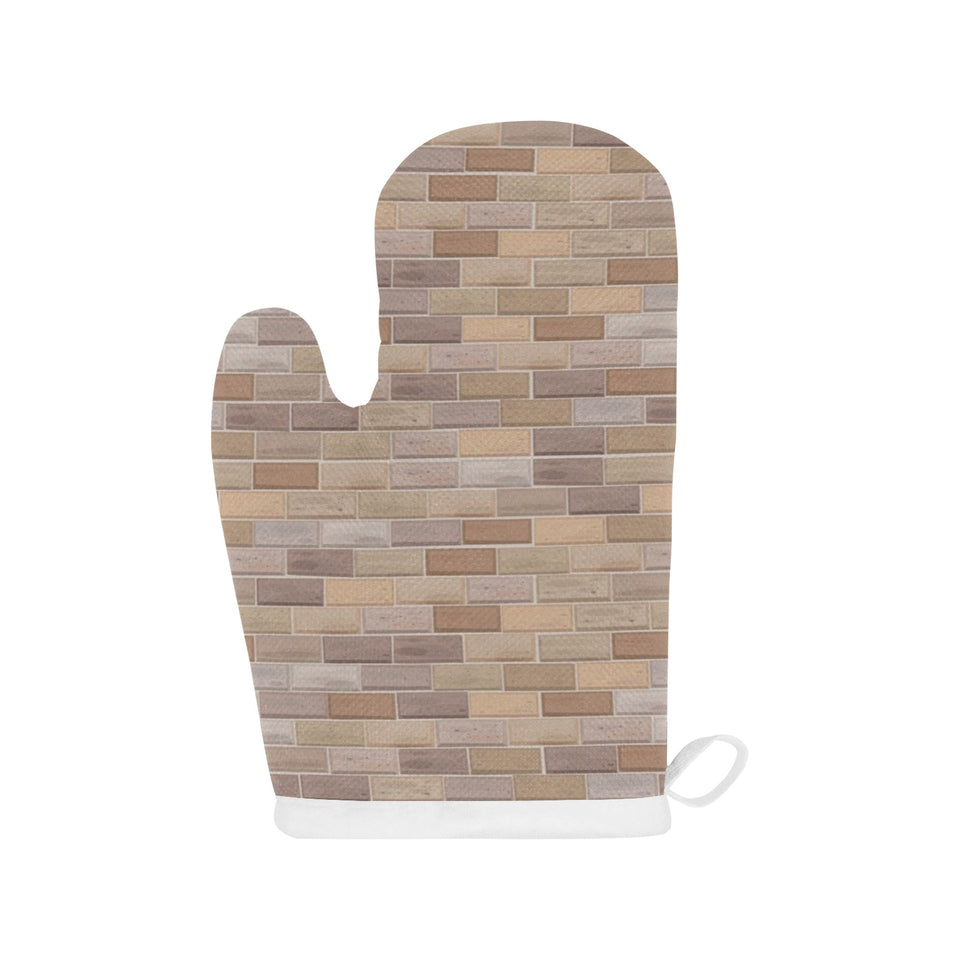Brick Printed Pattern Print Design 01 Heat Resistant Oven Mitts