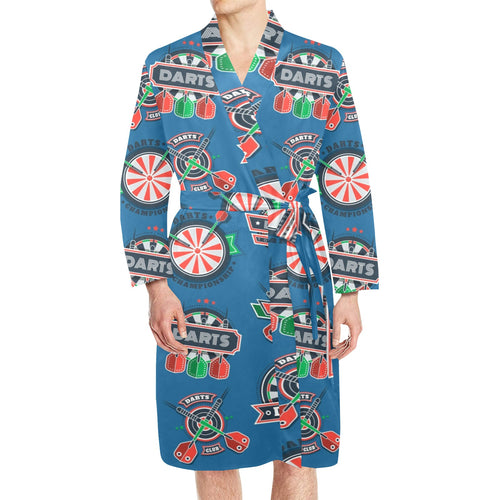 Darts Pattern Print Design 02 Men's Long Sleeve Belted Night Robe