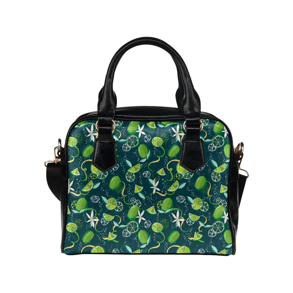 Lime ice flower pattern Shoulder Handbag