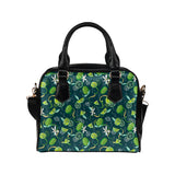 Lime ice flower pattern Shoulder Handbag