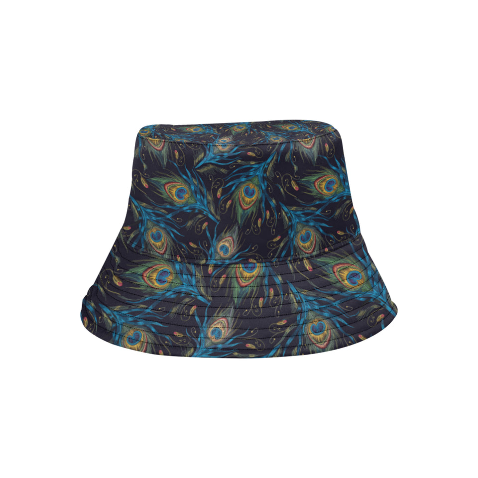 Beautiful peacock feather pattern Unisex Bucket Hat