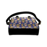 Sugar skull flower pattern Shoulder Handbag