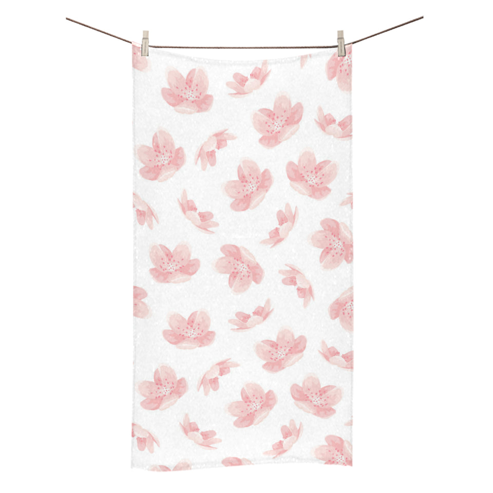 Pink sakura cherry blossom pattern Bath Towel