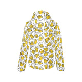 Beer design pattern Women's Padded Hooded Jacket