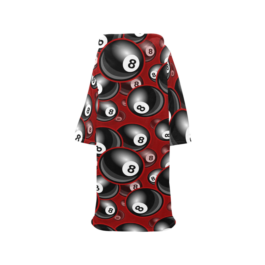 Billiard Ball Pattern Print Design 05 Blanket Robe with Sleeves