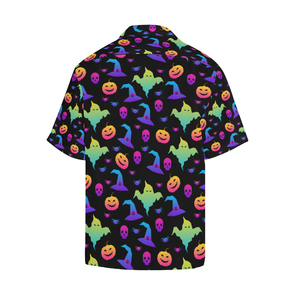 Colorful halloween background Men's All Over Print Hawaiian Shirt