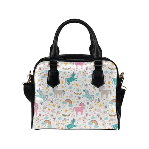 Colorful unicorn pattern Shoulder Handbag