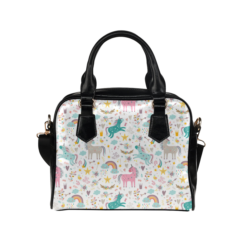 Colorful unicorn pattern Shoulder Handbag