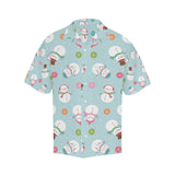Cute snowman snowflake pattern Men's All Over Print Hawaiian Shirt