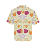 Onion garlic white red pattern Men's All Over Print Hawaiian Shirt