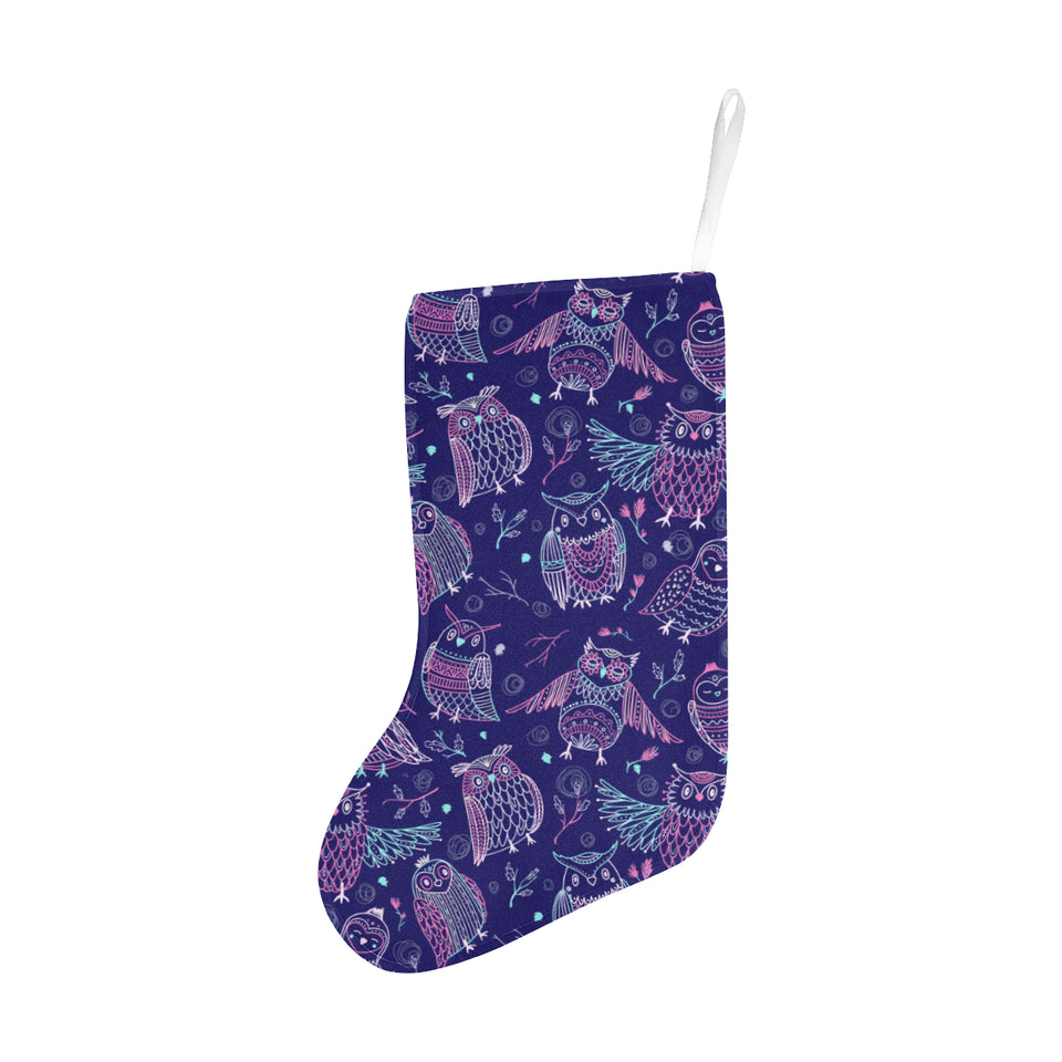 Cute owls pattern boho style ornament Christmas Stocking