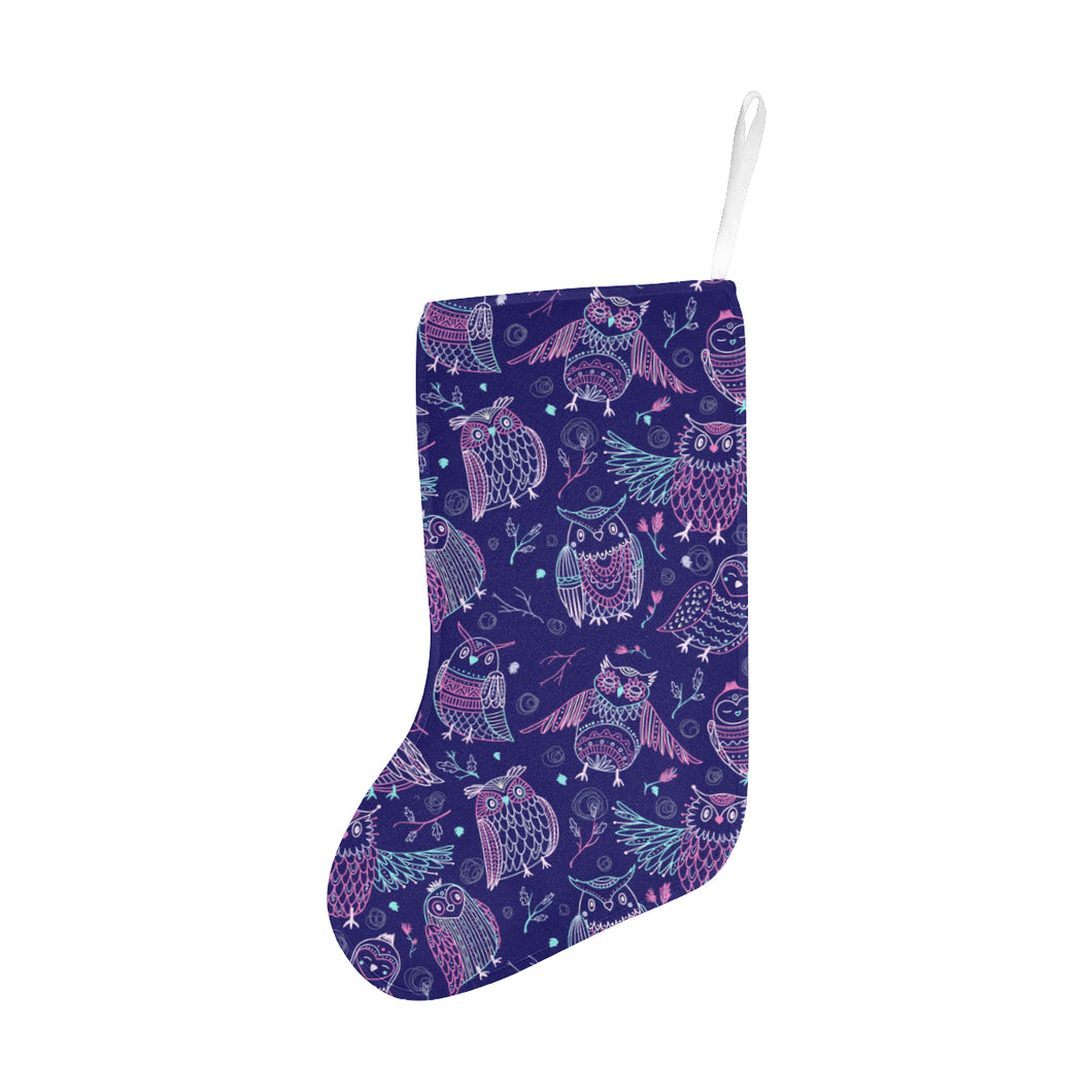 Cute owls pattern boho style ornament Christmas Stocking