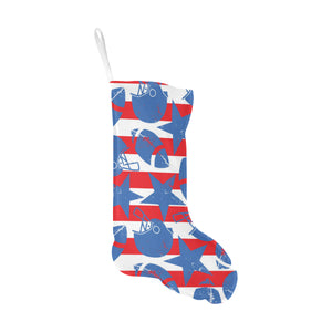 American football ball star stripes pattern Christmas Stocking