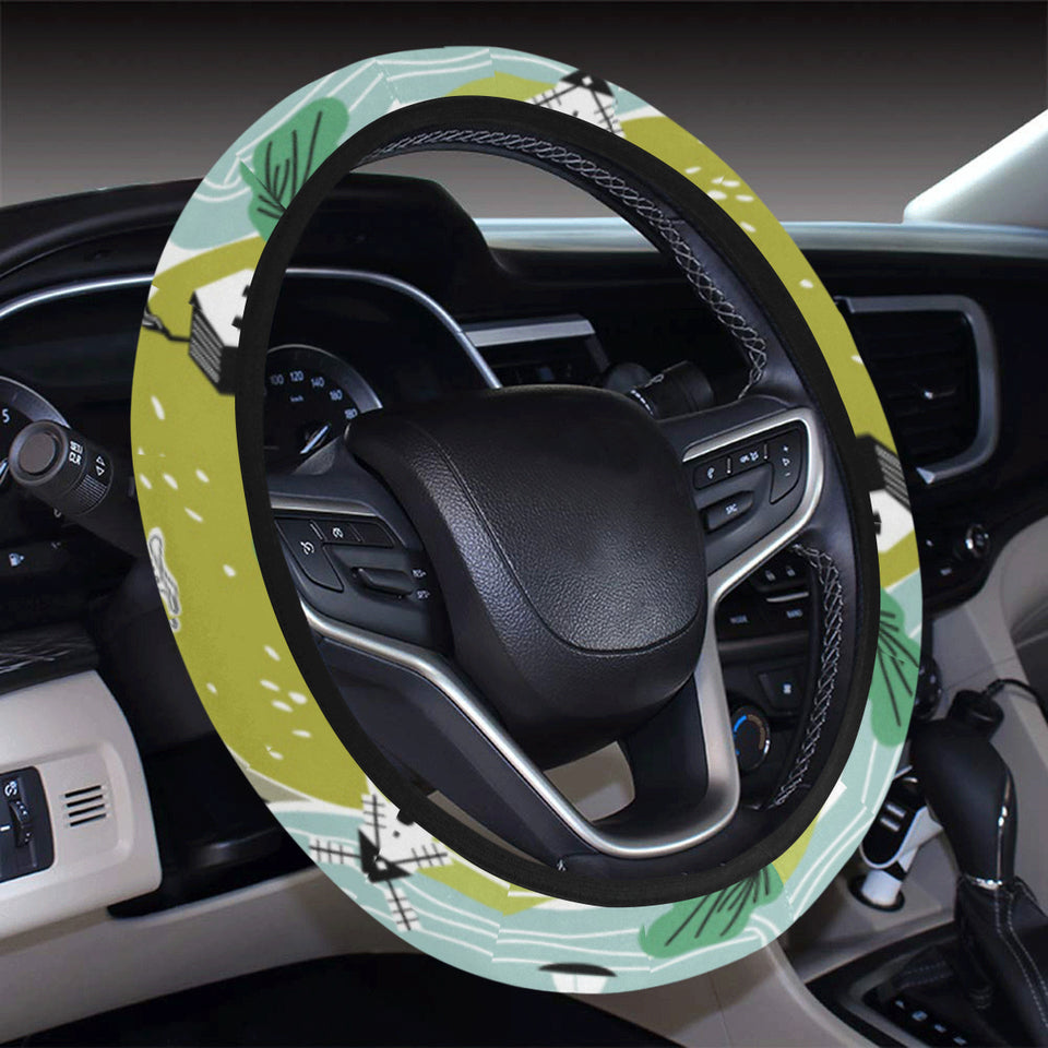 Hand drawn windmill pattern Car Steering Wheel Cover