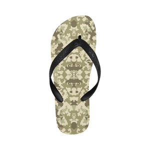 Light Green camouflage pattern Unisex Flip Flops