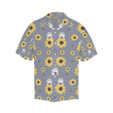 Cute hamster sunflower pattern background Men's All Over Print Hawaiian Shirt