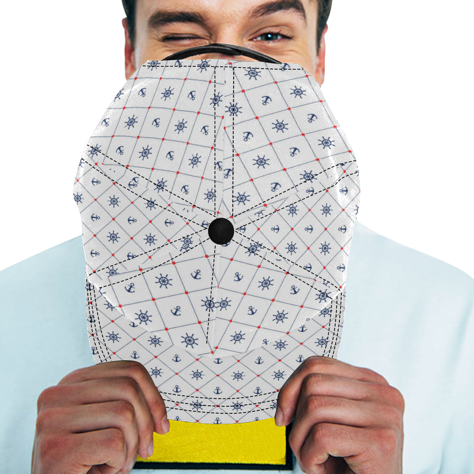 Anchor rudder nautical design pattern All Over Print Snapback Cap