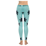 Sea turtle with blue ocean backgroud Women's Legging Fulfilled In US