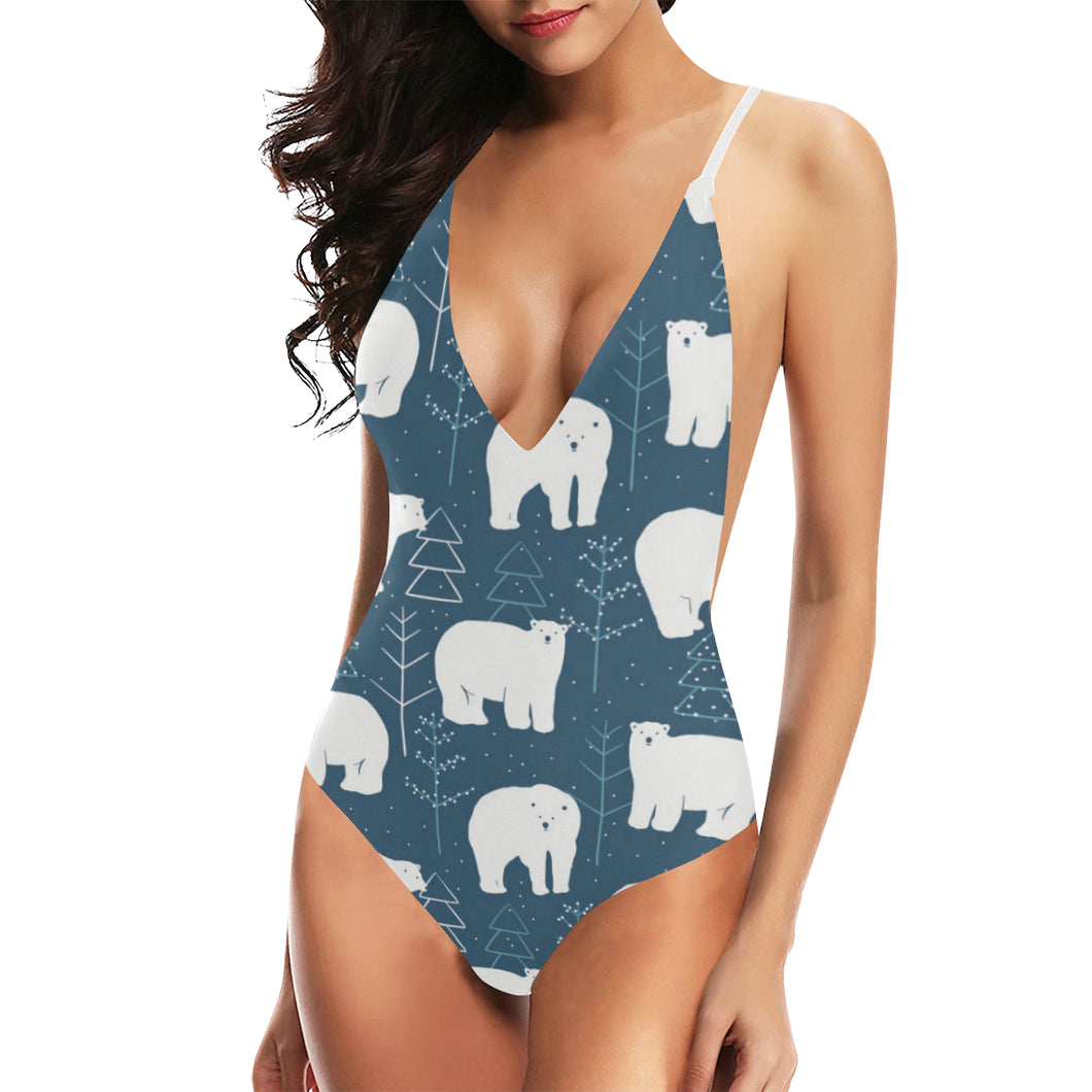 polar bear mother her child pattern Women's One-Piece Swimsuit