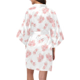 Pink sakura cherry blossom pattern Women's Short Kimono Robe