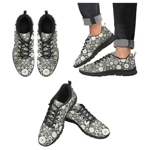 Gear Pattern Print Design 02 Men's Breathable Sneakers ( Model 055)