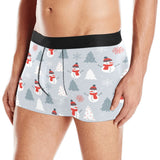 Snowman christmas  tree snow gray background Men's All Over Print Boxer Briefs Men's Underwear