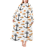 Clown Fish Pattern Print Design 02 Blanket Robe with Sleeves