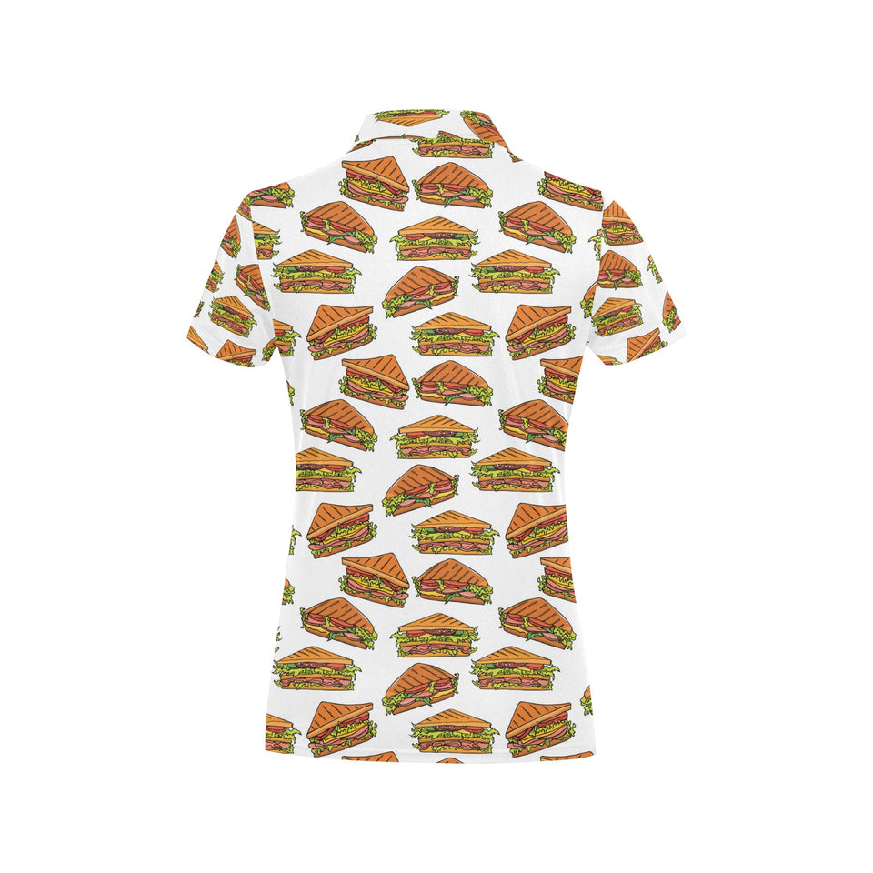 Sandwich Pattern Print Design 02 Women's All Over Print Polo Shirt