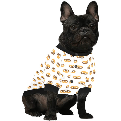 Pretzels Pattern Print Design 02 All Over Print Pet Dog Round Neck Fuzzy Shirt