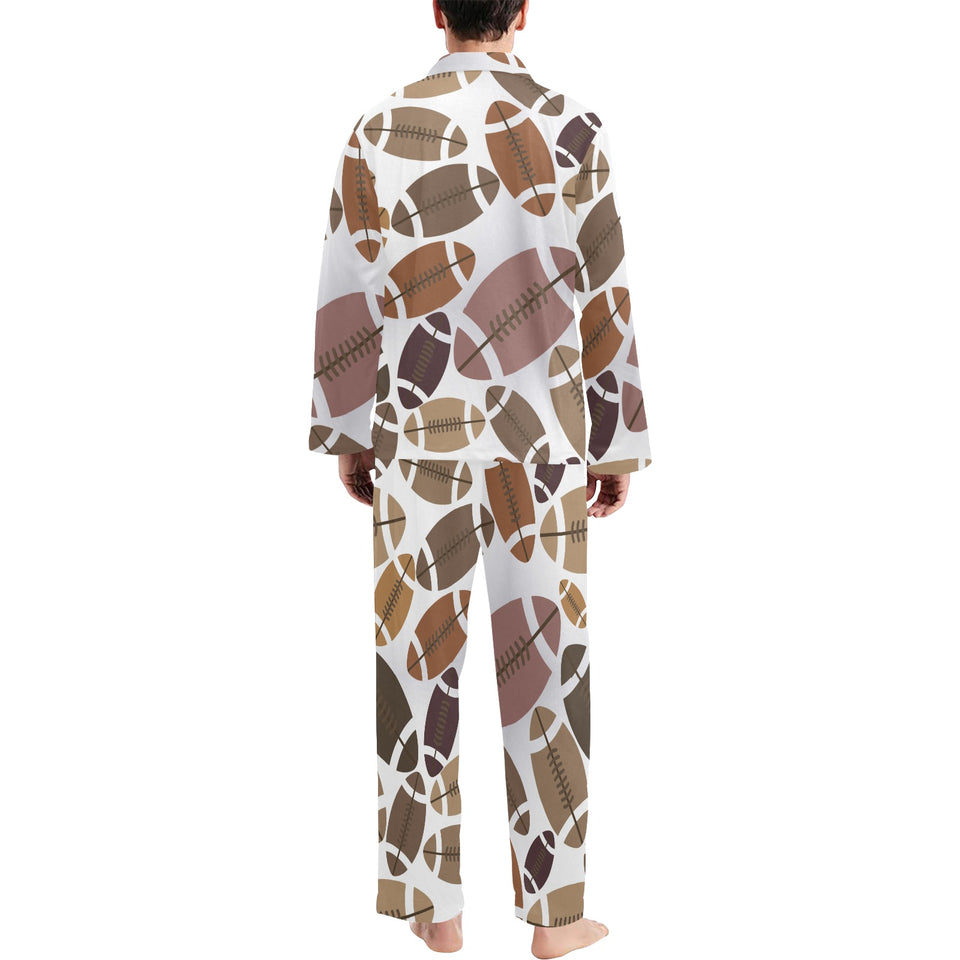 American football ball pattern Men's Long Pajama Set