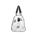 Black Gray Cream coral ginkgo leaves pattern Travel Bag