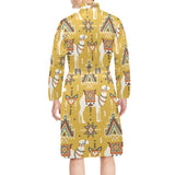 Camels ethnic motif pattern Men's Long Sleeve Belted Night Robe