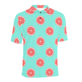 Grapefruit green background Men's All Over Print Polo Shirt