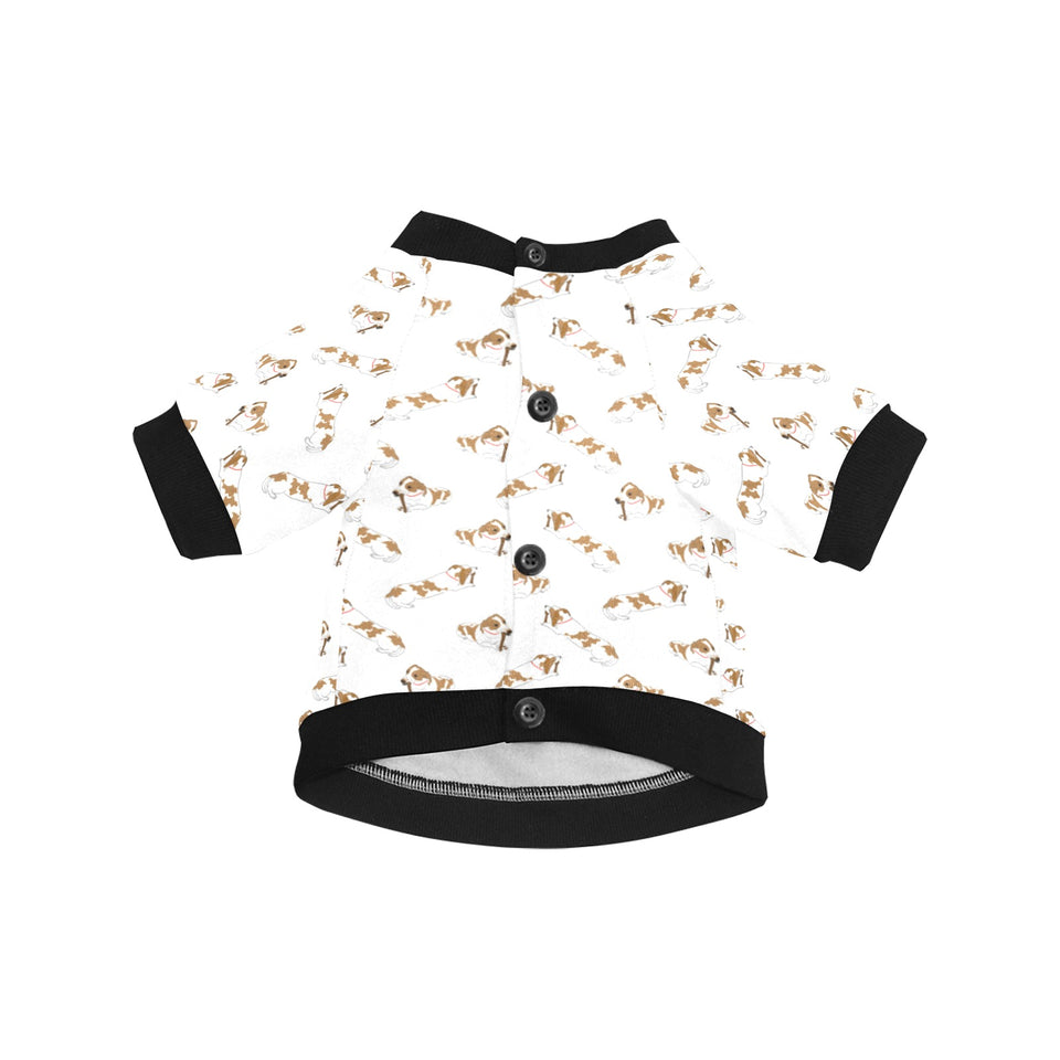 Jack Russel Pattern Print Design 04 All Over Print Pet Dog Round Neck Fuzzy Shirt