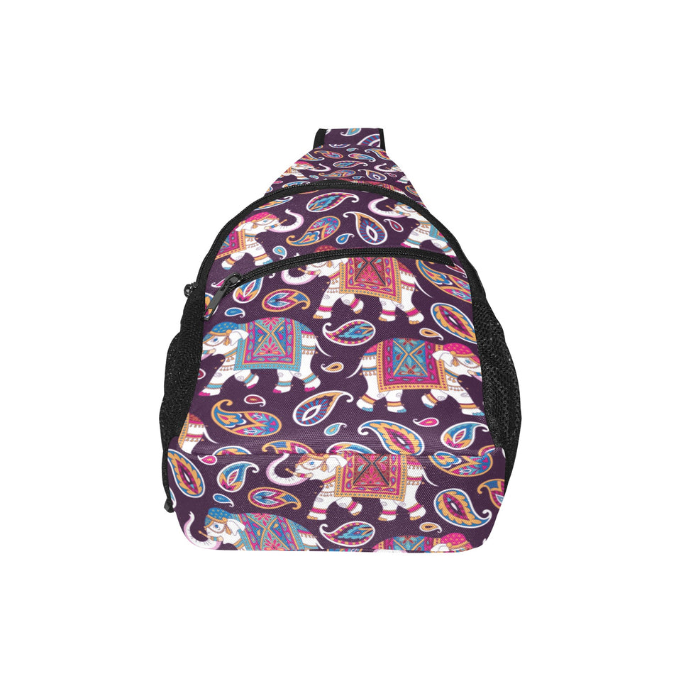 Elephant indian style ornament pattern All Over Print Chest Bag