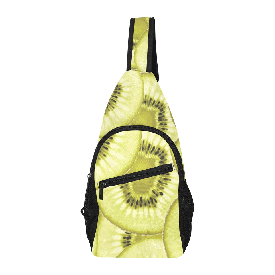Sliced kiwi pattern All Over Print Chest Bag