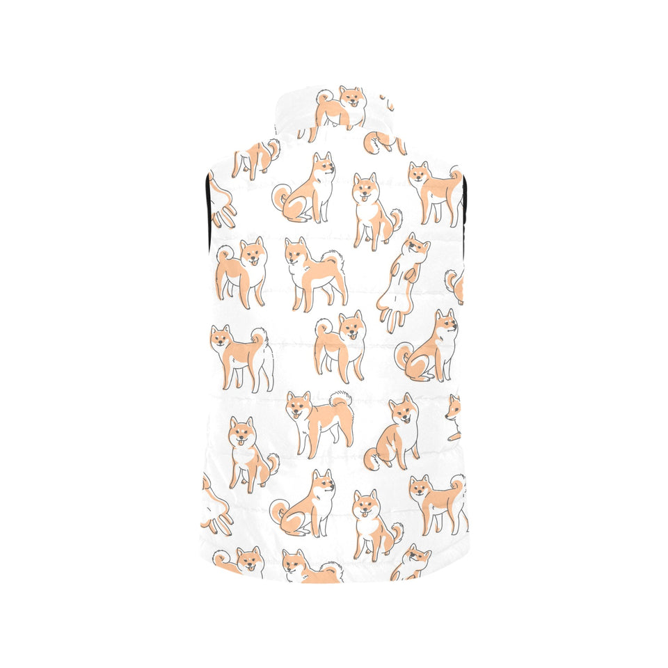 shiba inu dog pattern Women's Padded Vest