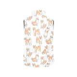 shiba inu dog pattern Women's Padded Vest