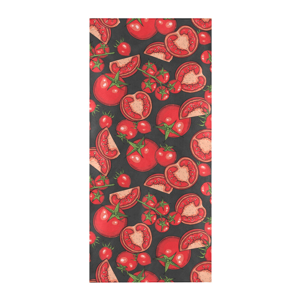 Tomato black background Beach Towel