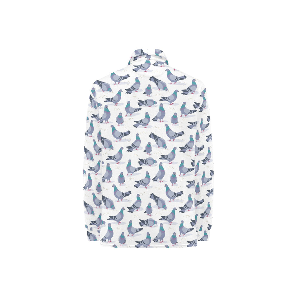 Pigeon Pattern Print Design 03 Women's Long Sleeve Polo Shirt