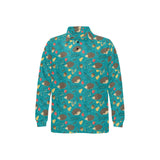 Hedgehog Pattern Print Design 01 Men's Long Sleeve Polo Shirt