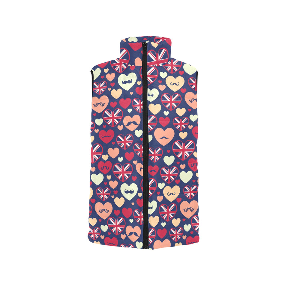 British Pattern Print Design 02 Men's Padded Vest