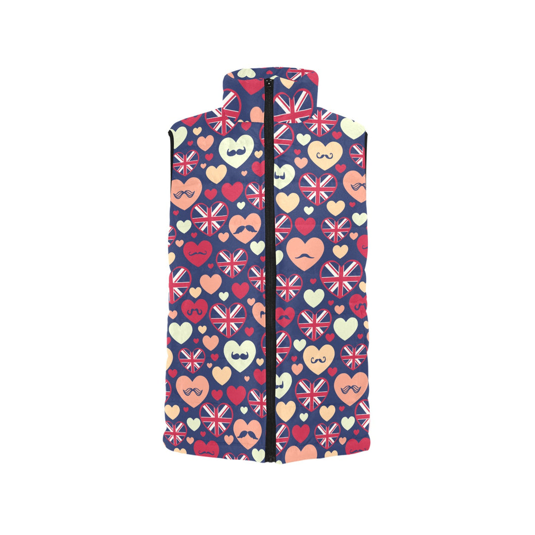 British Pattern Print Design 02 Men's Padded Vest